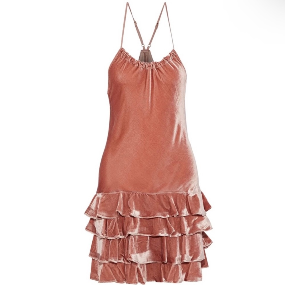 NEW MARISSA WEBB TIERED VELVET MINI DRESS - Picture 7 of 8